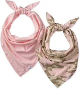 Multipack 100% Organic Cotton Pet Bandanas for Small, Medium and Large Dogs, Camo-Pink, Medium/Large