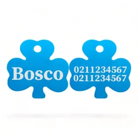Name Front & 2 Numbers Back | Shamrock Aluminum | Cat, Kitten & Dog ID Pet Tag
