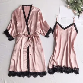 Newest Sexy Lingerie Fashion Patchwork Nightdress Women Pajamas Sexy Underwear V-Collar Robe Lingerie Sling Nightgown Z0329