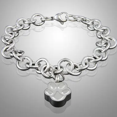 Paw Stainless Steel Cremation Keepsake Bracelet