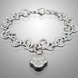 Paw Stainless Steel Cremation Keepsake Bracelet