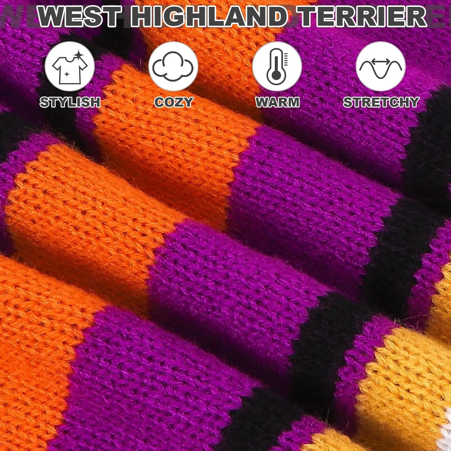 PAWCHIE Large Dog Girls & Boys Warm Coat Turtleneck, Thick Dog Clothes with Leash Hole, Stretchy Knitted Outfit for Small to Large Doggy Puppy, Purple L/XL