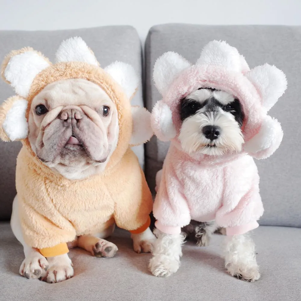 Pet Clothes Dog Autumn and Winter Brushed Hoody