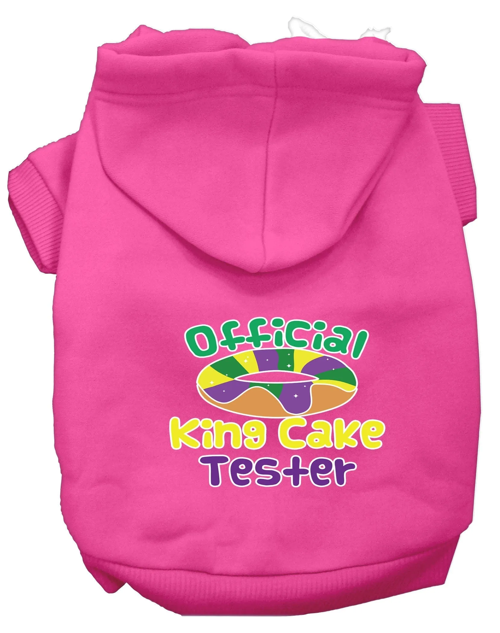 Pet Dog & Cat Hoodie Screen Printed, "King Cake Tester"