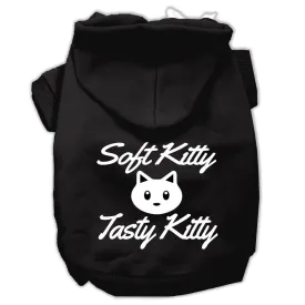 Pet Dog & Cat Hoodie Screen Printed, "Soft Kitty, Tasty Kitty"