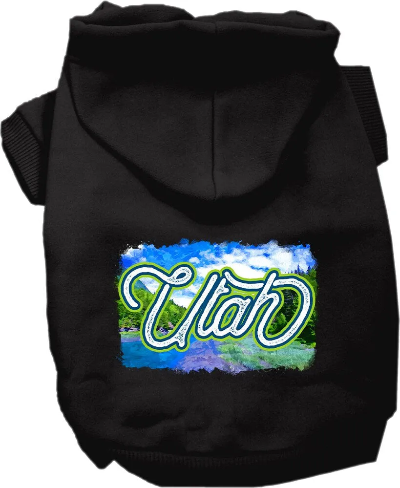 Pet Dog & Cat Screen Printed Hoodie for Medium to Large Pets (Sizes 2XL-6XL), "Utah Summer"