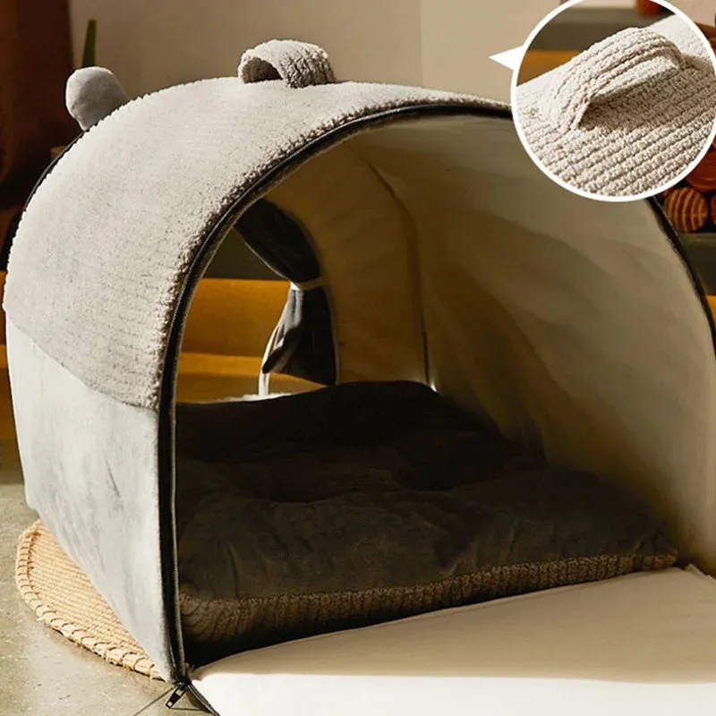 Pet Dog Bed Cozy Cat Mat Removable Washable Pet Cat Dog House Nest Warm Winter Deep Sleep Tent For Small Medium Large Pet Dogs