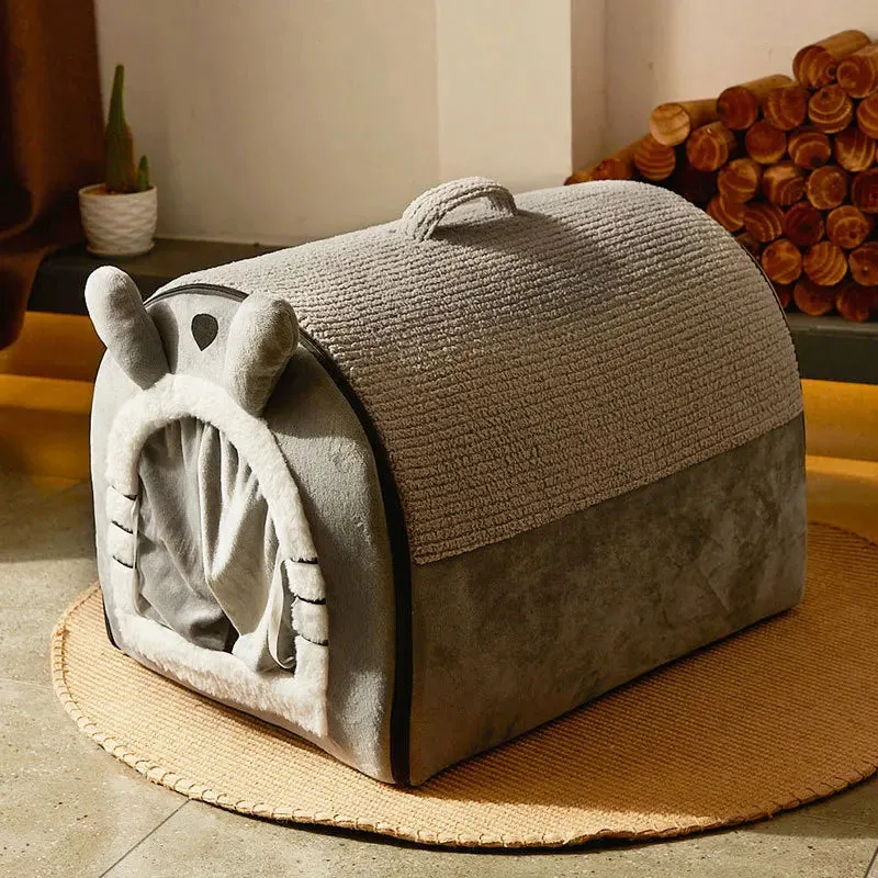 Pet Dog Bed Cozy Cat Mat Removable Washable Pet Cat Dog House Nest Warm Winter Deep Sleep Tent For Small Medium Large Pet Dogs