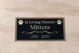 Pet Memorial Urn Plaque Dog Urn Plaque Custom Engraved Name Plate for Cremation Urn Cat Urn Pet Urn Personalized Engraved Name Plate