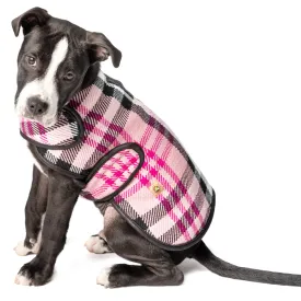 Pink Plaid Fleece Lined Dog Coat by Chilly Dog