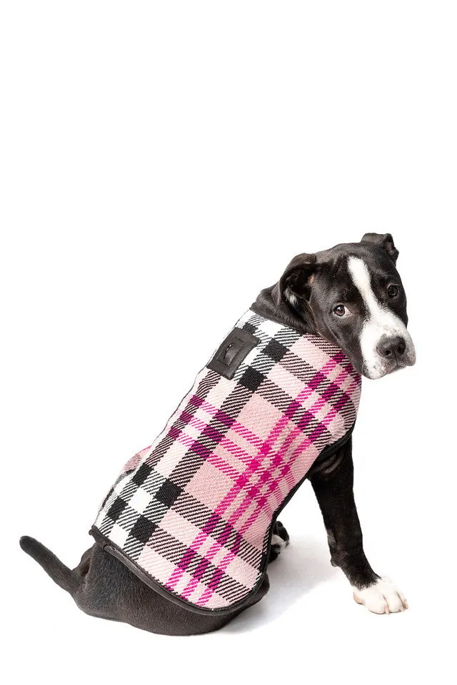 Pink Plaid Fleece Lined Dog Coat by Chilly Dog