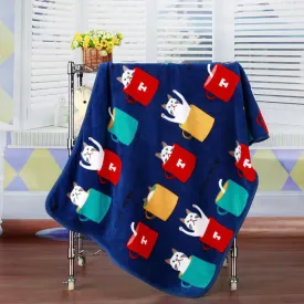 Super Soft Fluffy Premium Fleece Pet Blanket, Cup Cat