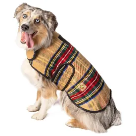 Tan Tartan Plaid Fleece Lined Dog Coat by Chilly Dog
