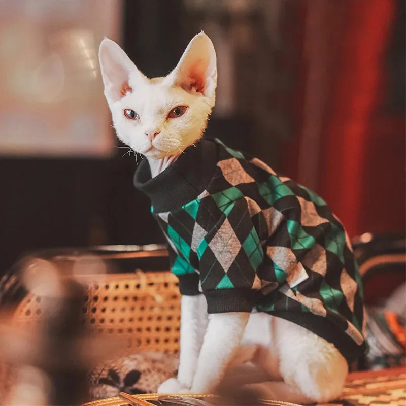 Thicken Warm Soft Sweatshirt for Male Cats & Dogs | Devon Rex & Sphynx Cotton Coat | Autumn & Spring Jumpsuit