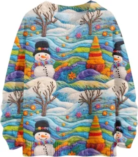 Ugly Christmas Sweaters for Women Plus Size Funny Cartoon Long Sleeve Oversized Crewneck Knit Xmas Sweaters 2024