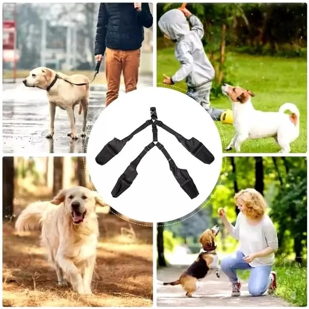 Waterproof Dog Boots with Suspenders, Anti-Slip Adjustable Paw Protector Leggings for Small/Medium/Large Breeds - Winter Summer Snow Rain Hiking Outdoor