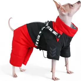 Winter Dog Coat with Harness, Reflective Snow Jacket, Waterproof Full Body Coat, Snowsuit for Small Medium Dogs (XX-Large)