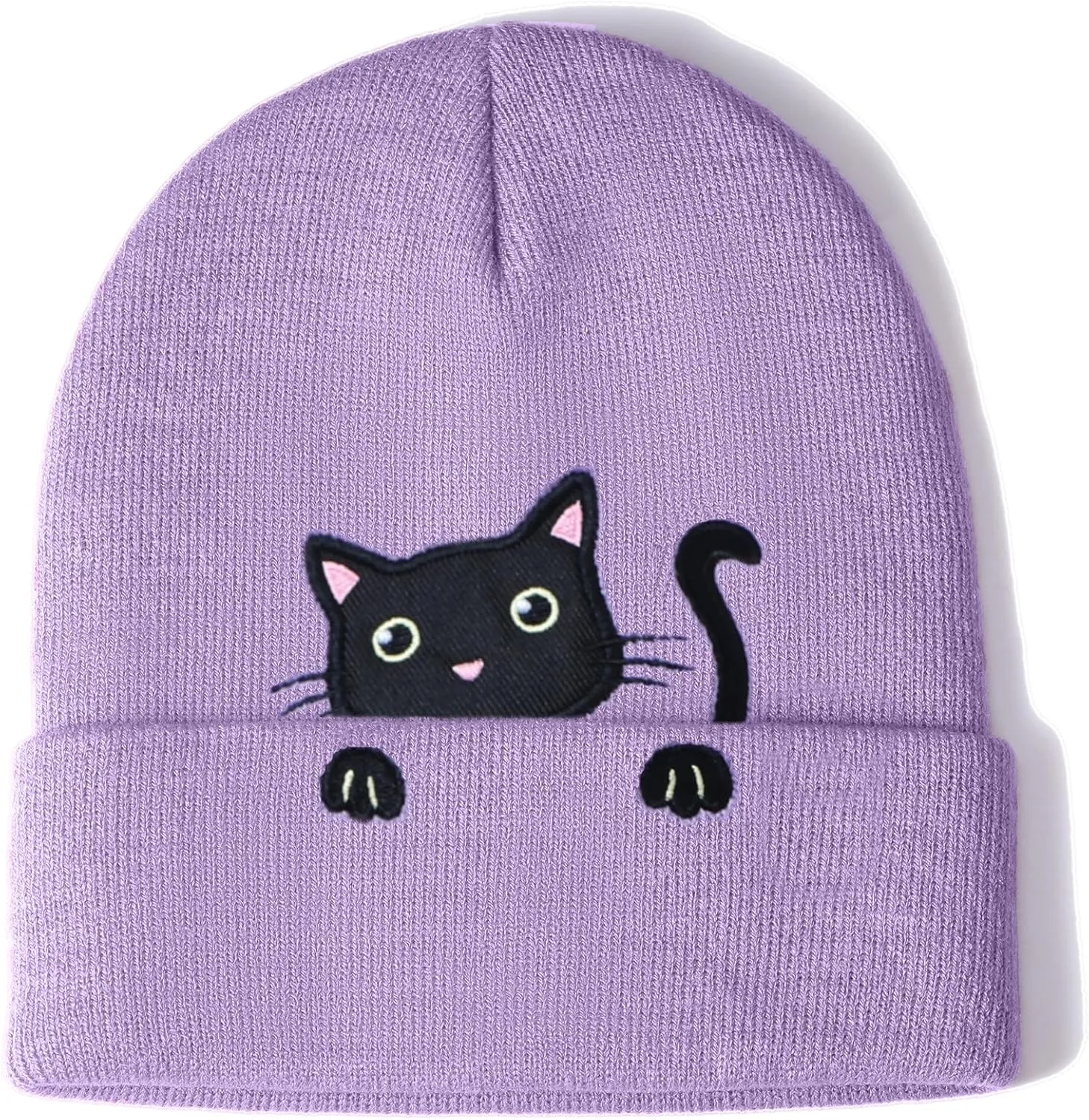Womens Cat Beanie Cute Cat Lover Gifts Animal Knitted Hats Christmas Stocking Stuffers for Women Girls