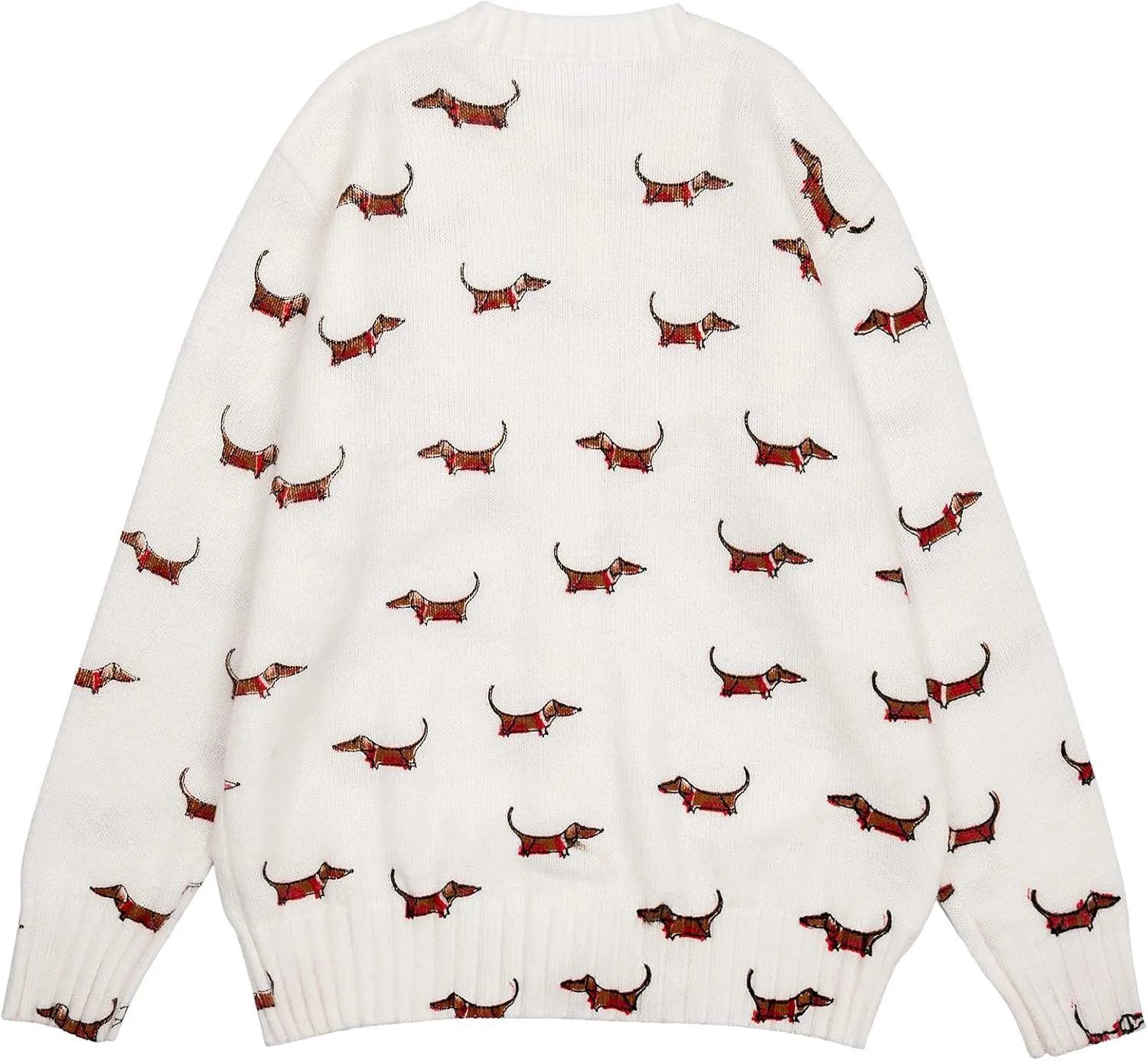 Women's Funny Fall Winter Animal Floral Christmas Tree Long Sleeve Button Knit Cardigan Sweater