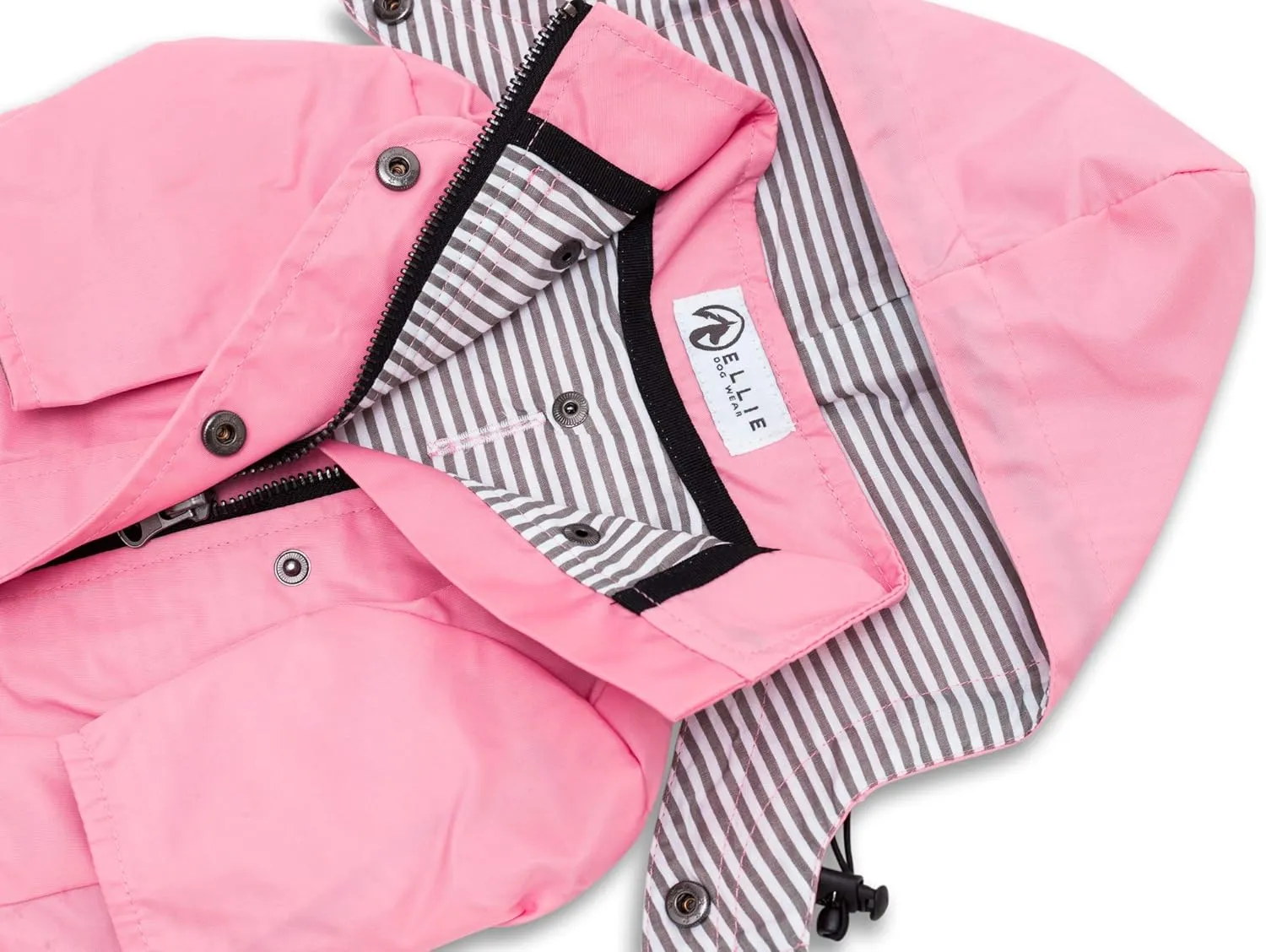 Zip Up Dog Raincoats with Reflective Buttons, Pockets, Rain/Water Resistant, Adjustable Drawstring, & Removable Hood - XXS to XXL - Stylish Premium Dog Raincoats (Pink, X-Small)